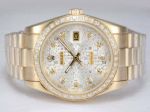 Rolex Computer Face Datejust Replica Watch: Yellow Gold Diamond Bezel